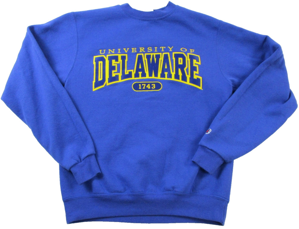 University Of Delaware Sweatshirt Mens Small Blue NCAA College Champion 1743
